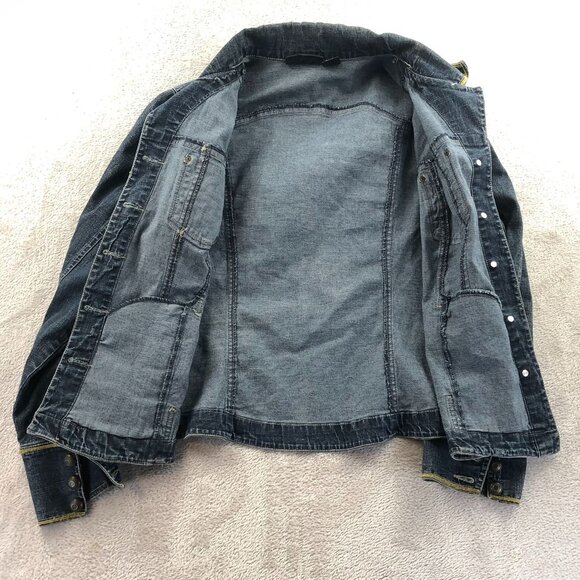 Metrostyle Womens Jean Jackeet Size 14 Collared Button Up Blue Denim Jacket Y2K - Picture 14 of 16